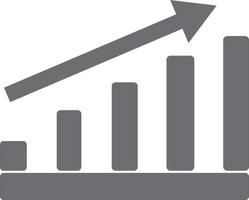 gráfico de crecimiento gris. signo de gráfico de crecimiento gris. vector