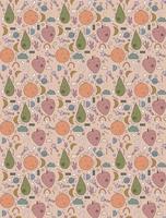 cartoon fruits seamless pattern background vector