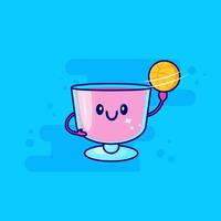 personaje de dibujos animados de bebida rosa jugando baloncesto vector