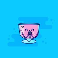 pink drink cartoon character singing vector