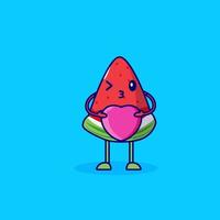 watermelon cartoon character brings love vector