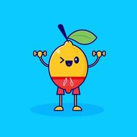 light weight lemon cartoon character vector