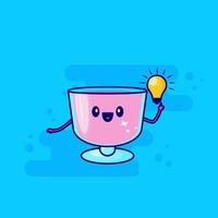 pink drink cartoon getting an idea vector