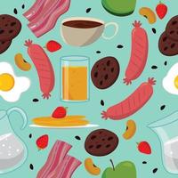 Breakfast Seamless Background Concept vector