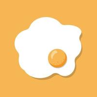 Fried egg isolated on yellow background vector