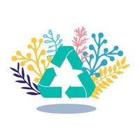 Recycling symbol. Icon in flat style vector