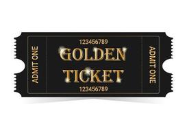 Golden ticket vector illustration