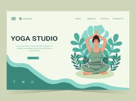 Web page template of Yoga Studio vector