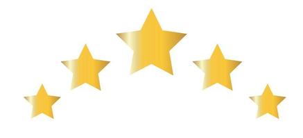 Five gold stars quality icon isolated on white background vector