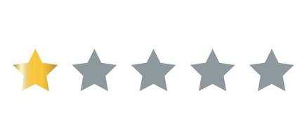 One gold stars quality icon isolated on white background vector