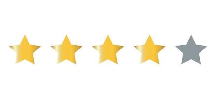 Four gold stars quality icon isolated on white background vector
