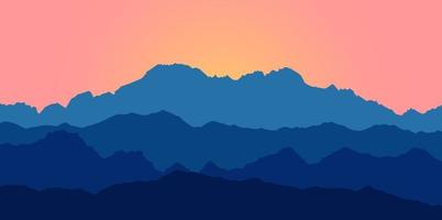 panoramic view of the mountain landscape vector