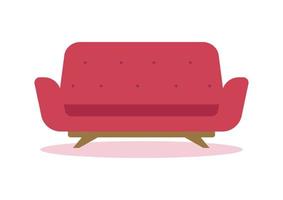 Sofa  red cartoon illustration vector