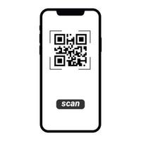Scan QR code with Mobile phone color editable vector