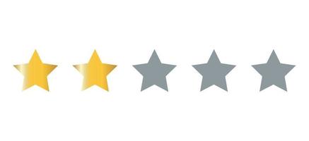 Two gold stars quality icon isolated on white background vector