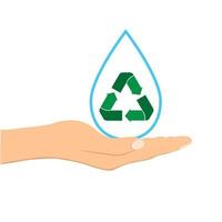 Conceptual image, help and care for recycling vector
