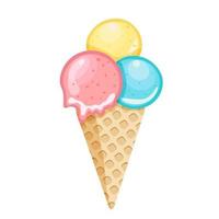 Colorful tasty isolated ice cream vector