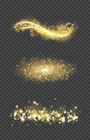 Golden Sparkling Glitter Elements Set vector