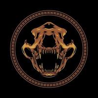 Illustration of a bear skull and a symbol of darkness vector