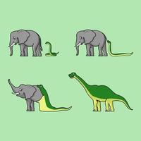 Short Story about An Elephant and A Snake vector