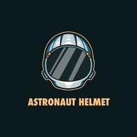 ilustración casco de astronauta con fondo oscuro vector