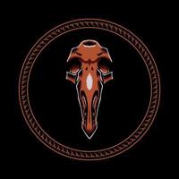 Illustration of a flamingo skull and a symbol of darkness vector