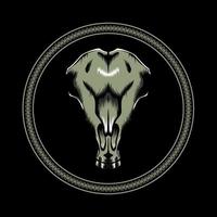 Illustration of a donkey skull and a symbol of darkness vector