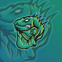 logotipo de mascota de iguana para juegos de deportes o emblemas