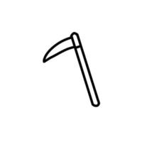 scythe garden tool Hand drawn organic line Doodle vector