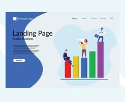 landing page website for analyst business vector