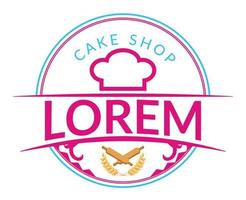 logotipo de pastel de taza para el negocio de la pastelería vector