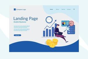 website landing page design for business analyst vector