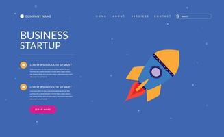 start up corporate landing page website vector