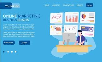 online marketing business charts vector