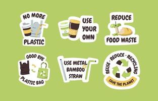 Recycling Stickers Set vector