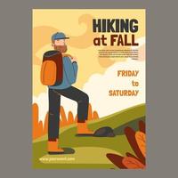 Poster Template of Hiking at Fall vector