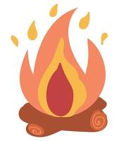 Hand drawn bonfire. White background, isolate. Vector illustration