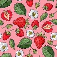 Seamless pattern with strawberries. vector