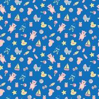 Baby pattern with child's toys, objects. Seamless pattern with baby things. vector