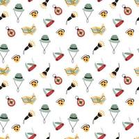 Seamless pattern with camping elements. vector