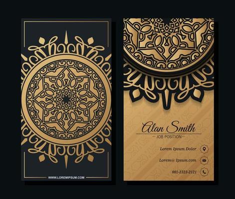 Luxury Gold Mandala business card template