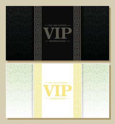 luxury white and black VIP card ornament pattern