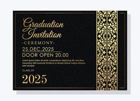 elegante plantilla de invitación de graduación con adorno vector