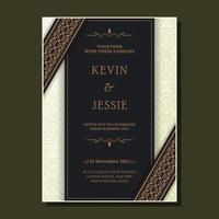 Elegant wedding invitation with pattern motif vector