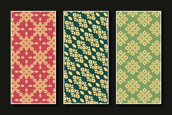 Vintage vertical card pattern set