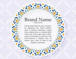 Calligraphy circle ornament frame line vector