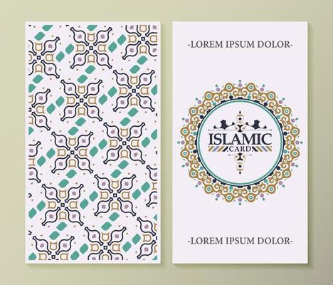 Elegant border pattern islamic greeting card