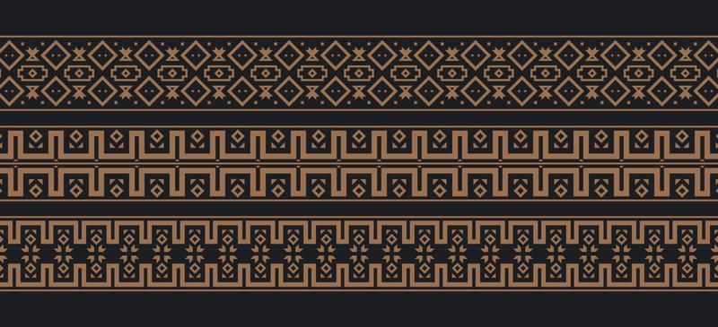 ornament style ethnic seamless borders set