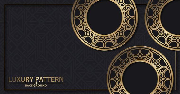 Luxury gold border pattern background