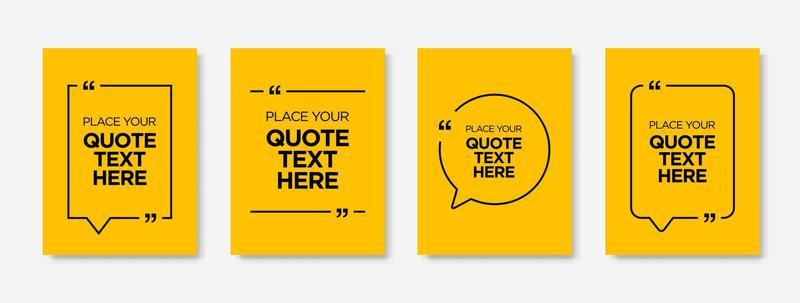Vector illustration of quote text frame template. Suitable for typography textbox background and blank copyspace banner layout.